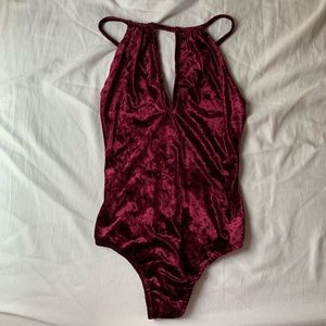 IHeartRaves red velvet bodysuit